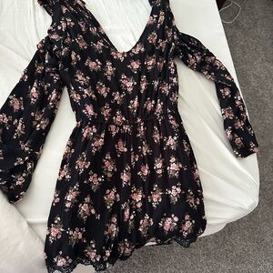 Francesca’s Floral Black Romper